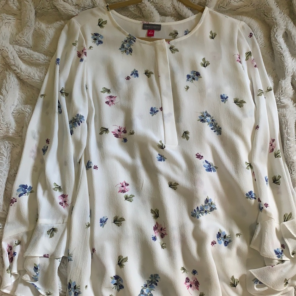 White Floral Blouse